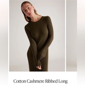 Quince Cotton Cashmere Midi Dress XS